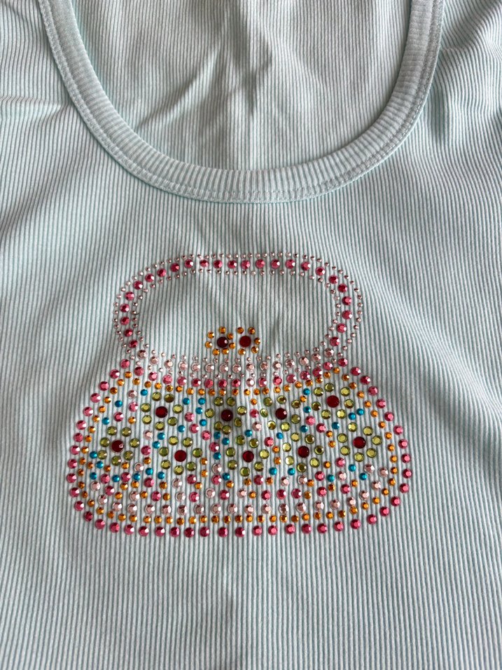 Turkuaz Mini İşlemeli Kadın Atlet - Görsel 2