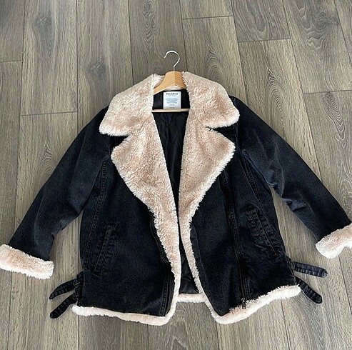 Orjinal pull and bear denim kürklü mont