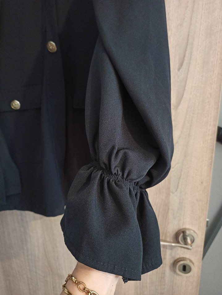 Düğmeli Siyah Kadın Uzun Ceket Takımı - Görsel 2