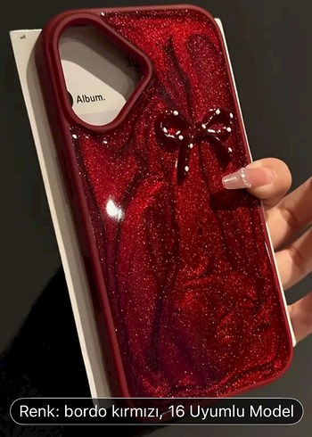 Bordo Parlak Bohem Telefon Kılıfı