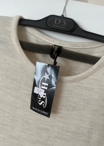 Bej Uzun Kollu Piliseli triko Elbise - Görsel 3