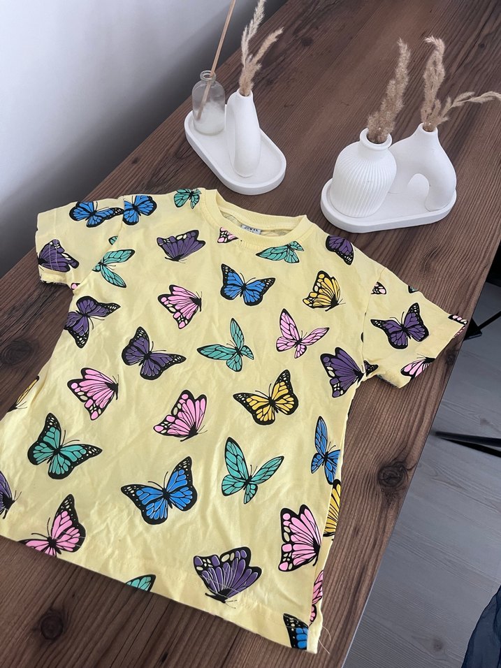 Sarı Kelebek Desenli Bebek Kız Takımı - Görsel 2