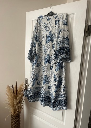 Uzun, V Yakalı Bohem Kimono - Görsel 4