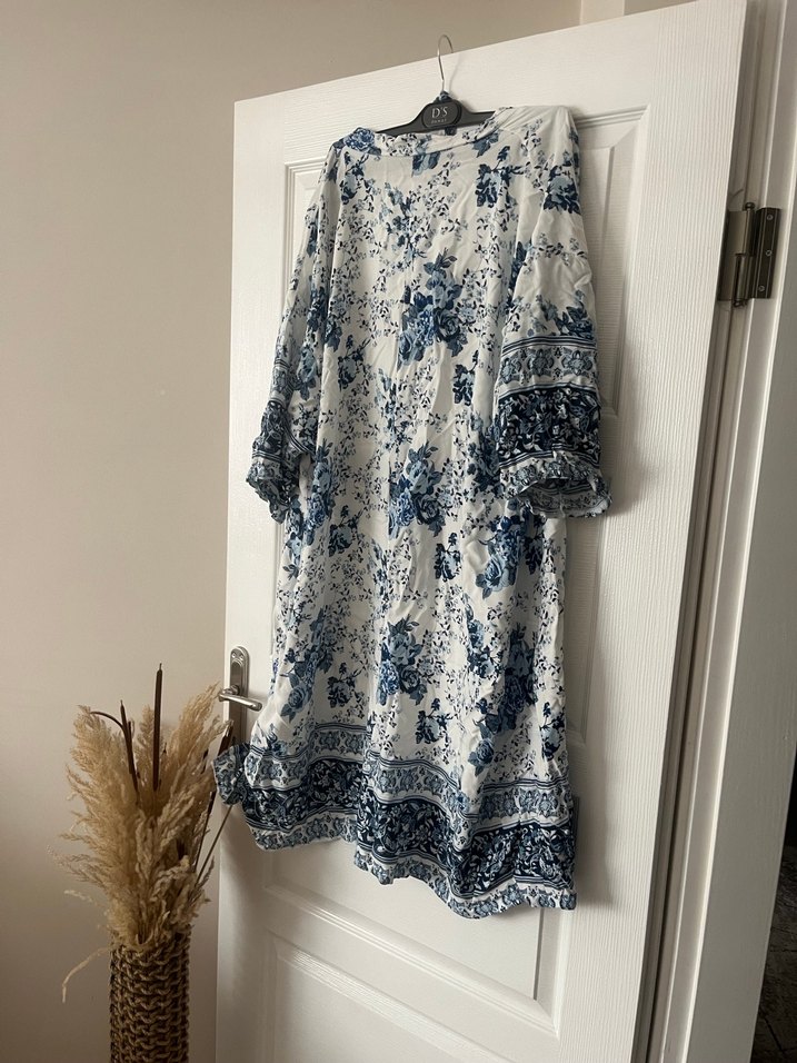 Uzun, V Yakalı Bohem Kimono - Görsel 4