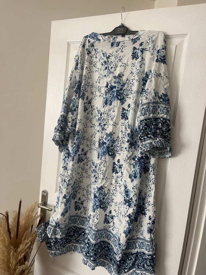 Uzun, V Yakalı Bohem Kimono - Görsel 3