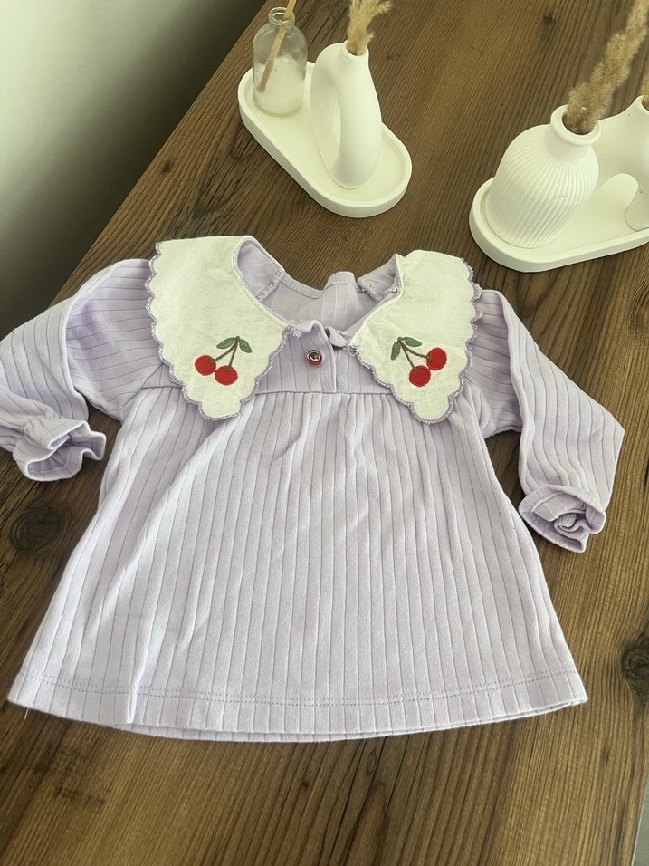 Nakışlı Çocuk Takımı, Uzun Kollu, Fırfırlı - Görsel 3