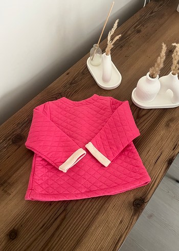 Pembe Düğmeli Kız Çocuk Polar Ceket - Görsel 3