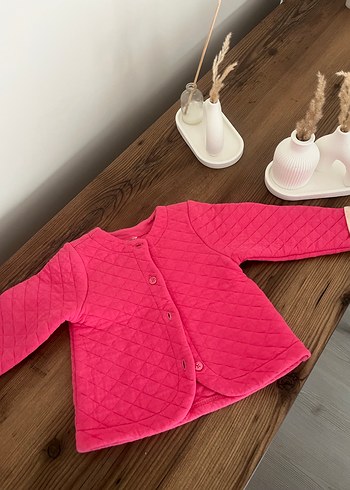 Pembe Düğmeli Kız Çocuk Polar Ceket - Görsel 2