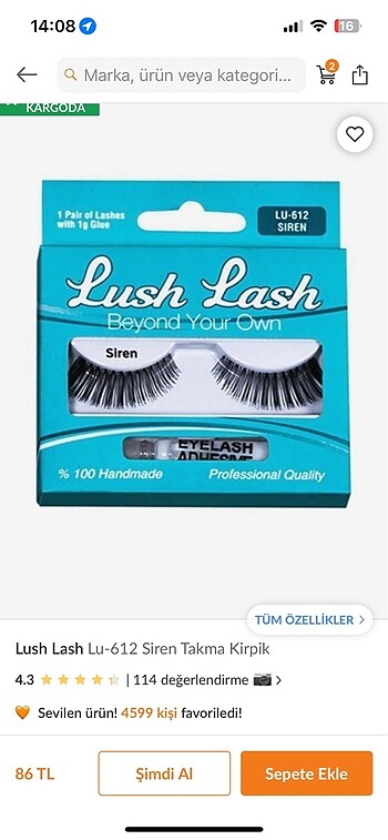  Beden Renk Lush lash takma kirpik