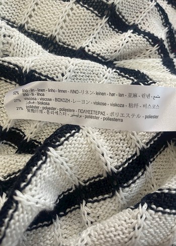 Çizgili salaş triko kazak - Görsel 4