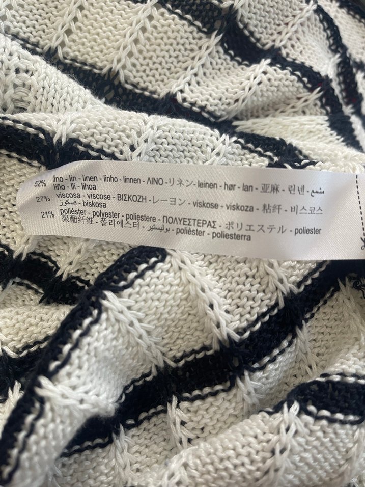 Çizgili salaş triko kazak - Görsel 4