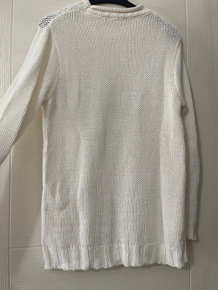 Bohem krem Örgü Kadın Kazak - Görsel 3