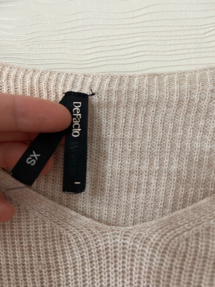 Bej Kadın Uzun Kollu Triko - Görsel 3