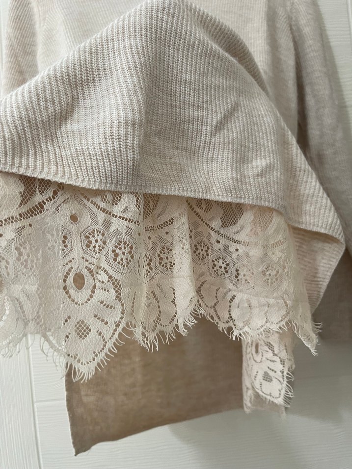 Bej Kadın Uzun Kollu Triko - Görsel 2