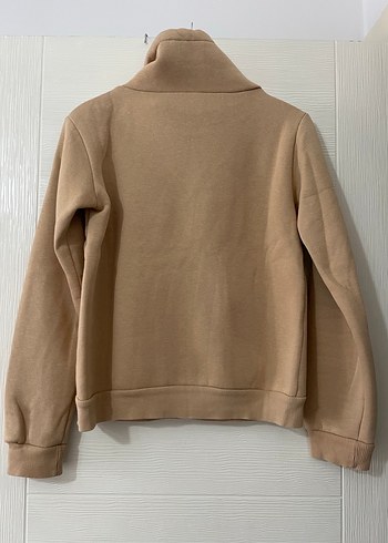 Bej Yüksek Yakalı Kadın Sweatshirt - Görsel 2