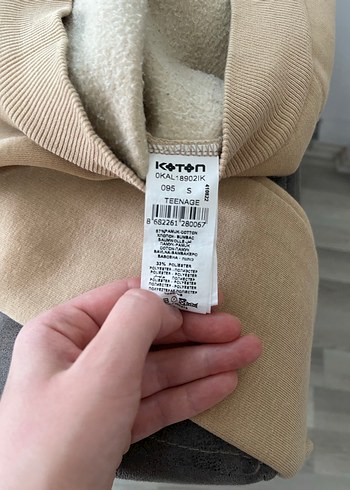 Bej Yüksek Yakalı Kadın Sweatshirt - Görsel 4