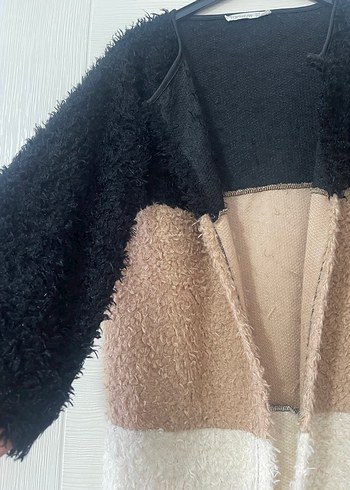 Renk Bloklu Yumuşak Kadın hırka - Görsel 2