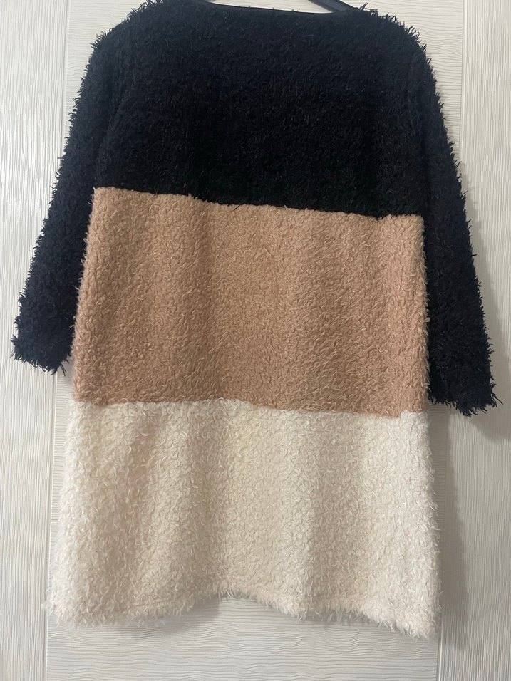 Renk Bloklu Yumuşak Kadın hırka - Görsel 3