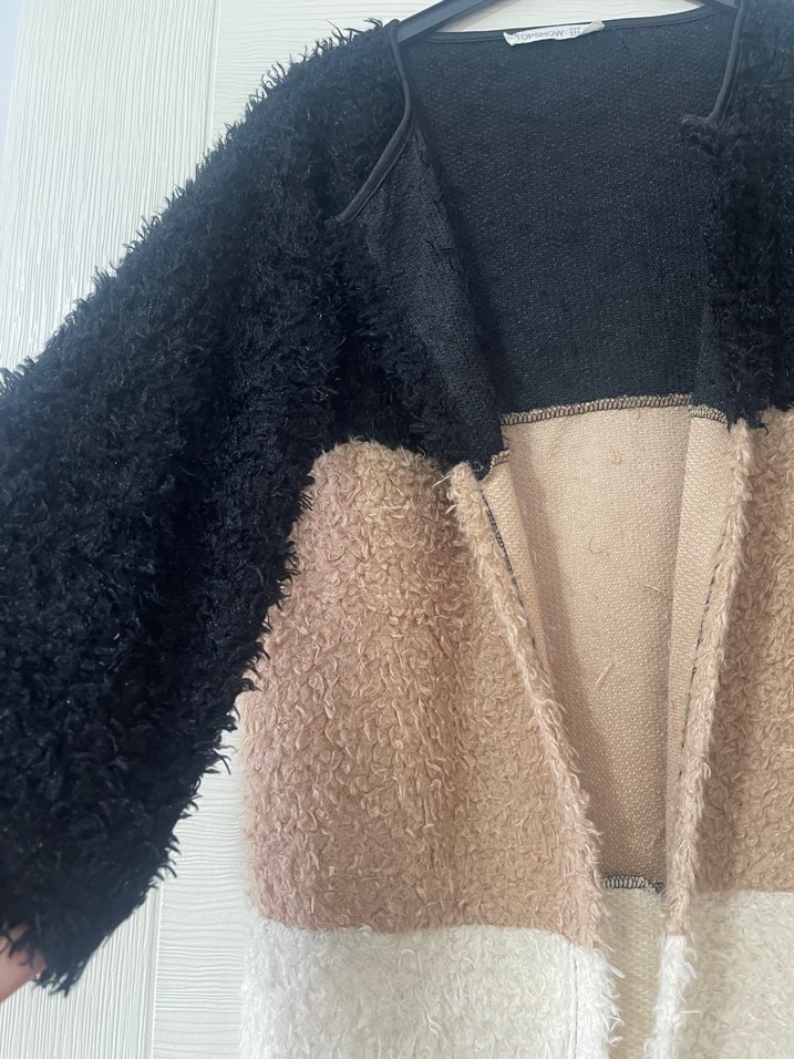 Renk Bloklu Yumuşak Kadın hırka - Görsel 2