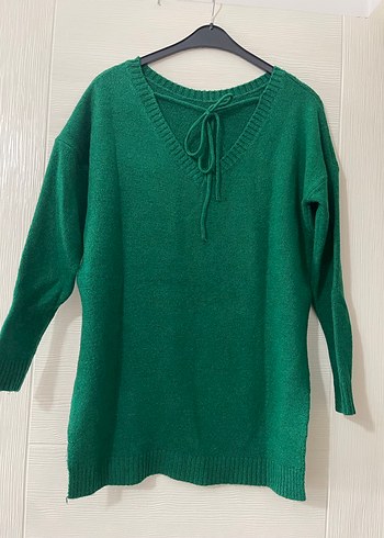 Yeşil  Kadın Bisiklet Yaka Kazak - Görsel 2