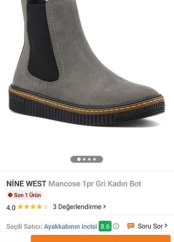 Nine West gri bot 38