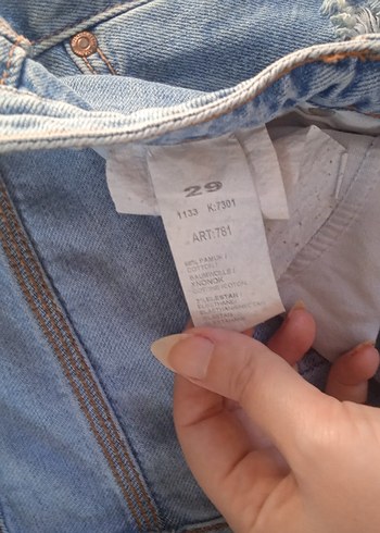 m Beden Nakışlı, Gevşek Kesim, Mini Kot Şort