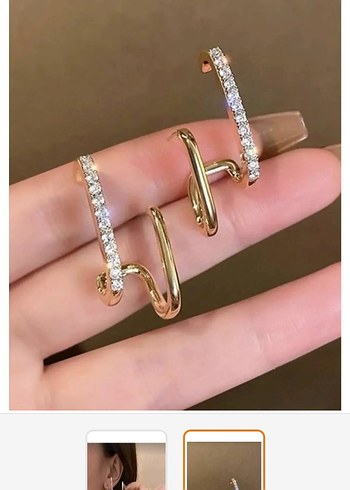 Zara Gold Renkli Midi Uzunlukta Payetli Küpe
