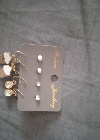 American Vintage Altın Kaplama Mini Boncuklu Kadın Küpe Seti