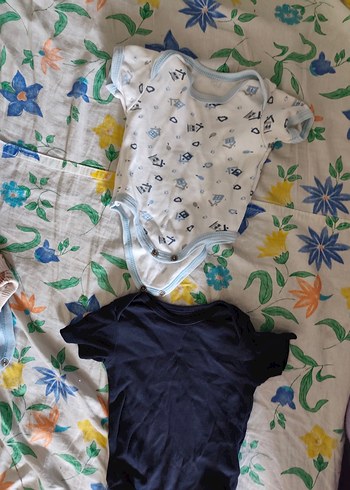 Koyu Mavi Kısa Kollu Bebek Body - Görsel 2