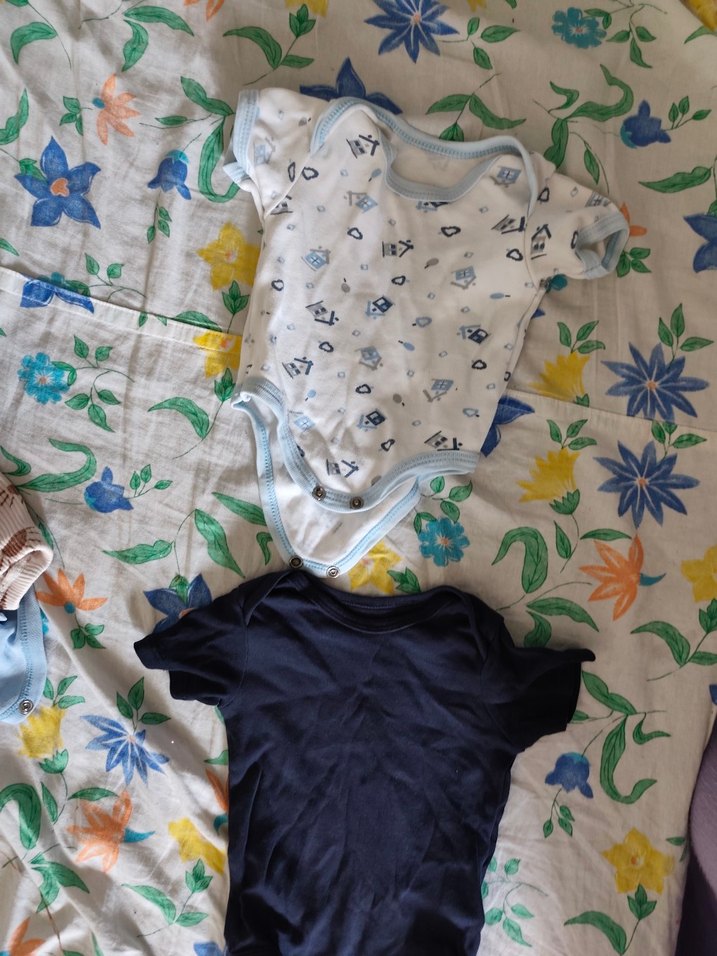 Koyu Mavi Kısa Kollu Bebek Body - Görsel 2