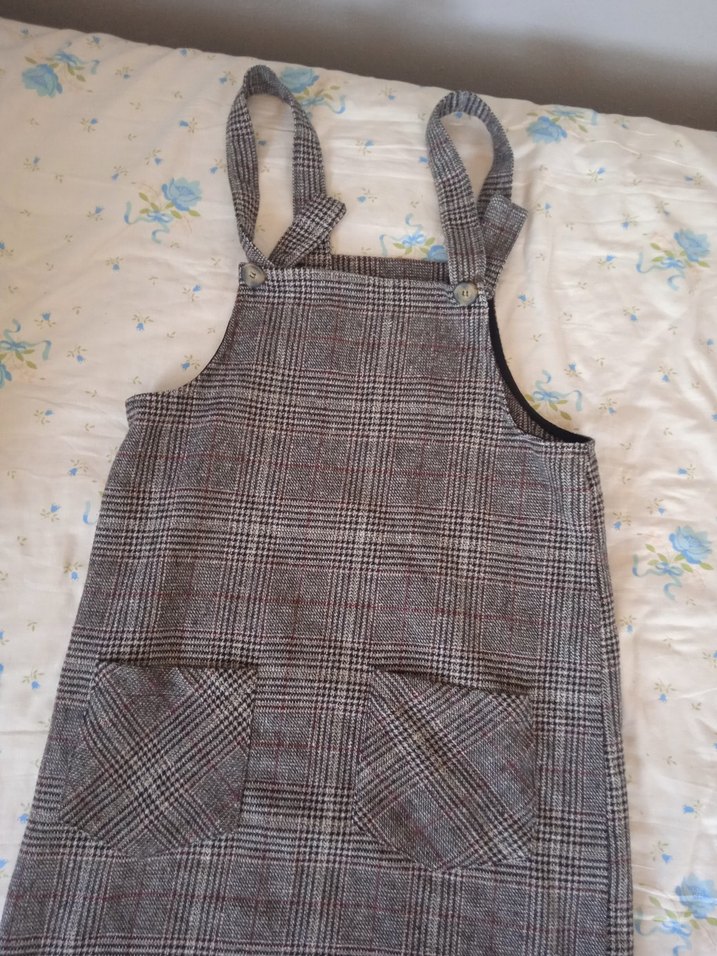 Gri Askılı Cepli Salopet - Görsel 2