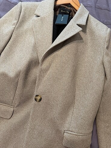 l Beden Massimodutti blazer ceket yün karışımlı etiketli sıfır ürün