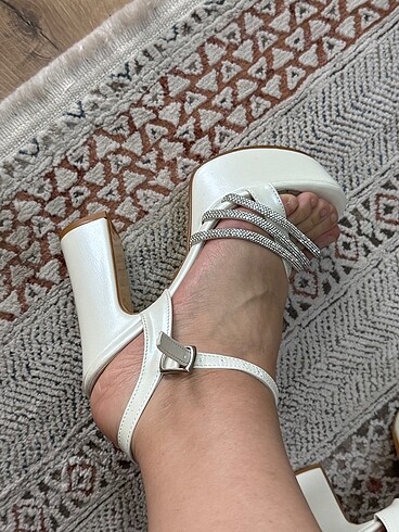 Gelin Ayakkabısı-Beyaz Platform Topuk - Görsel 5