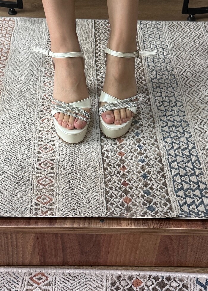 Gelin Ayakkabısı-Beyaz Platform Topuk - Görsel 3