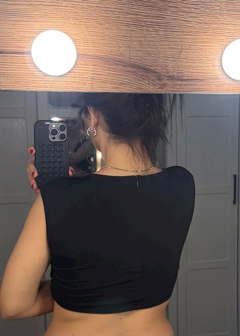 Siyah Avant-Garde Midi Bralet - Görsel 3