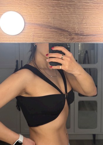 Siyah Avant-Garde Midi Bralet - Görsel 2