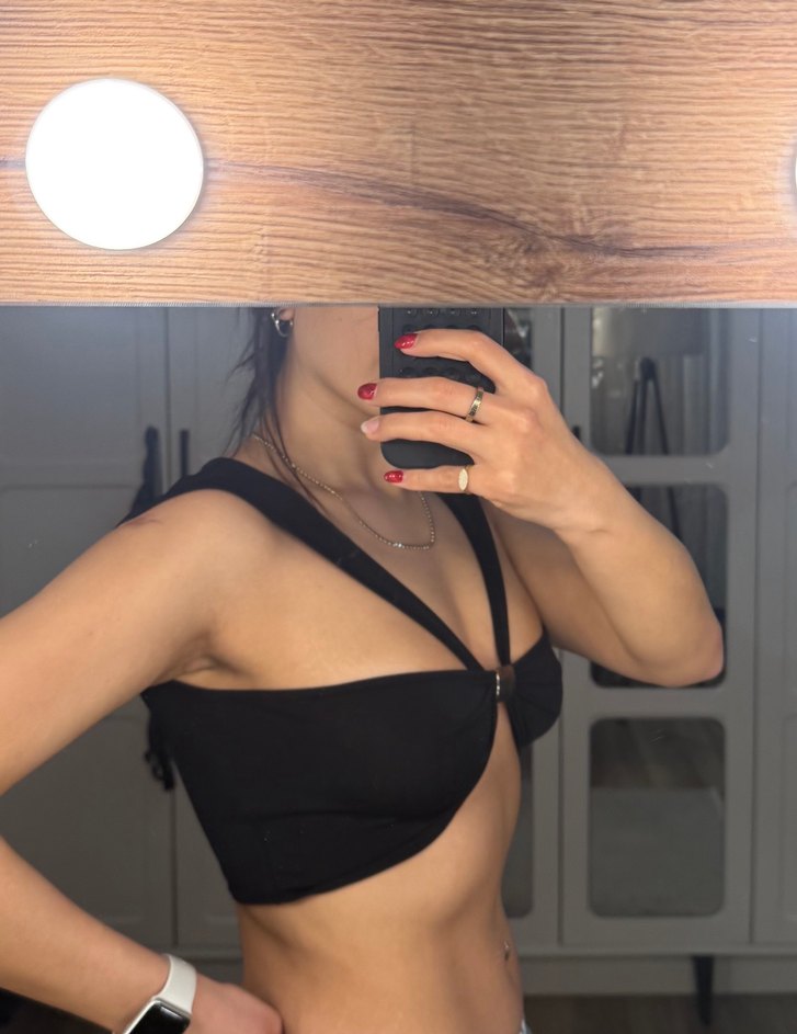 Siyah Avant-Garde Midi Bralet - Görsel 2