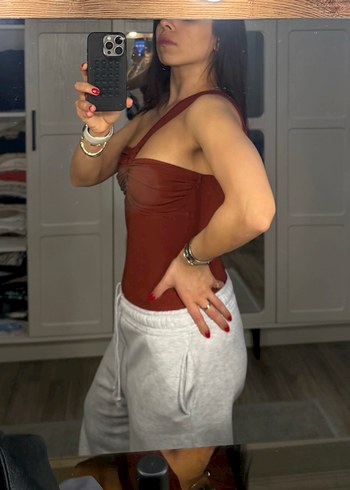 Kiremit rengi bodysuit - Görsel 2