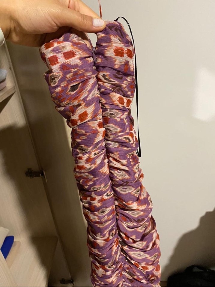 Zara mor desenli drapeli mini elbise - Görsel 3