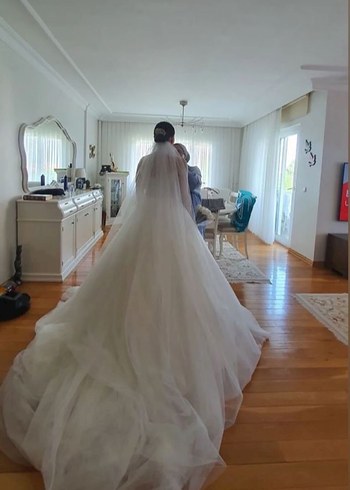 Modern Klasik Beyaz Prenses Gelinlik - Görsel 3