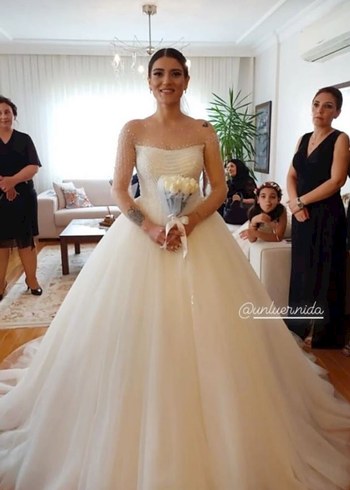 Modern Klasik Beyaz Prenses Gelinlik - Görsel 2