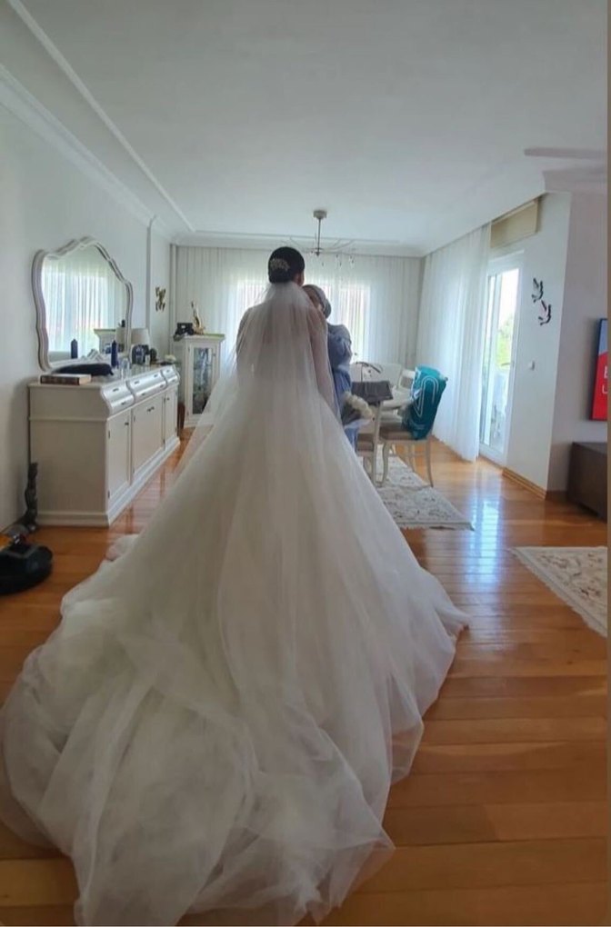 Modern Klasik Beyaz Prenses Gelinlik - Görsel 3