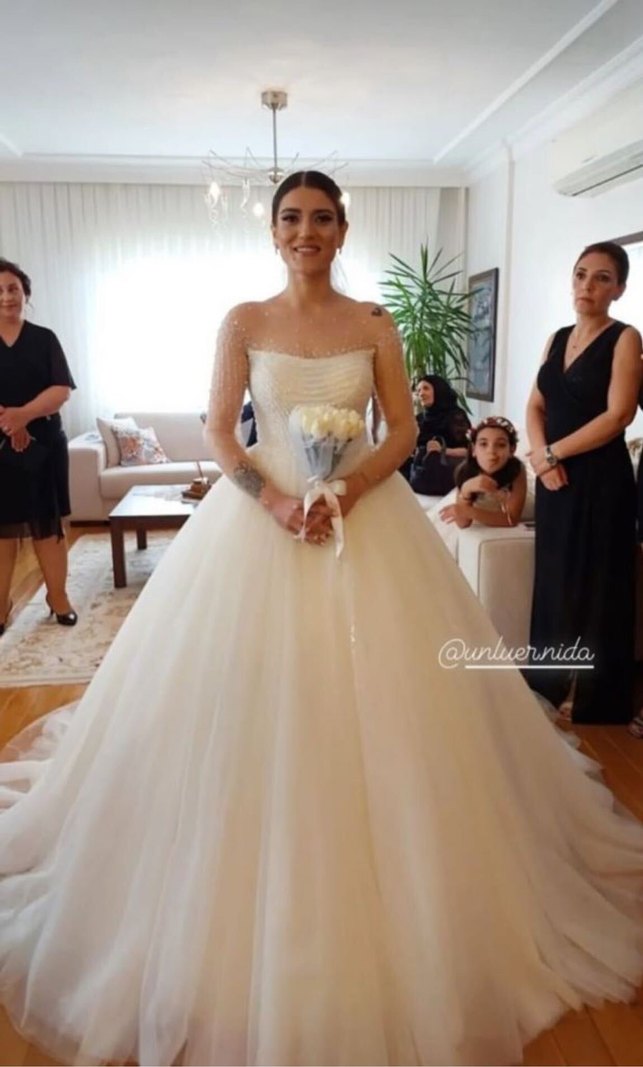 Modern Klasik Beyaz Prenses Gelinlik - Görsel 2