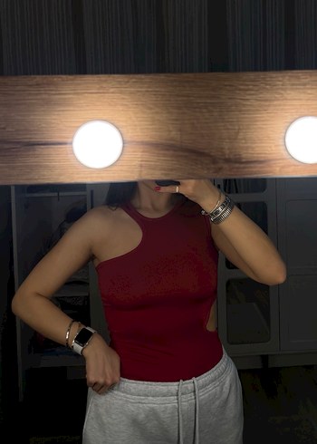 Bordo pencere detay bodysuit - Görsel 2