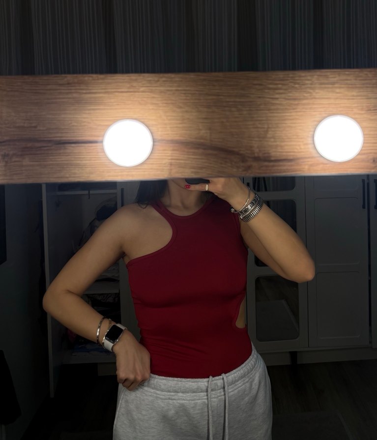 Bordo pencere detay bodysuit - Görsel 2