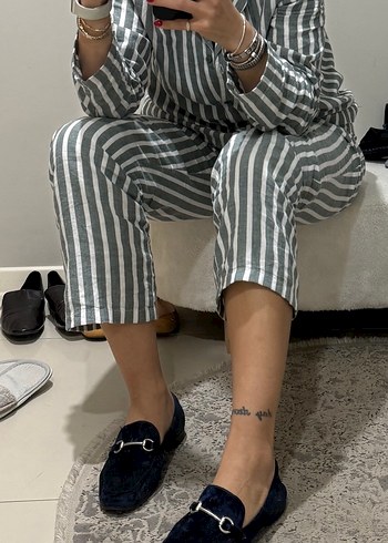 Mavi Tokalı Kadın Loafer ayakkabı - Görsel 2