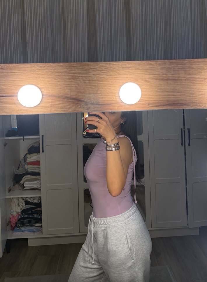 Lila tek omuz bodysuit - Görsel 2