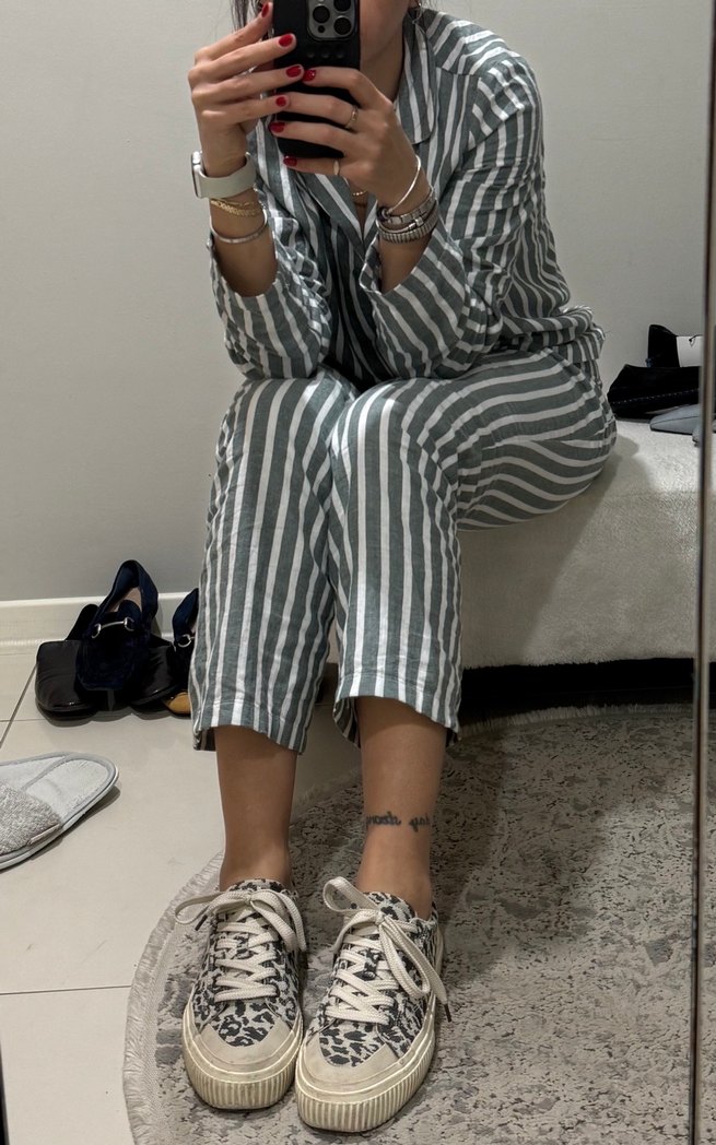 Leopar Desenli Kadın Spor Ayakkabı - Görsel 2