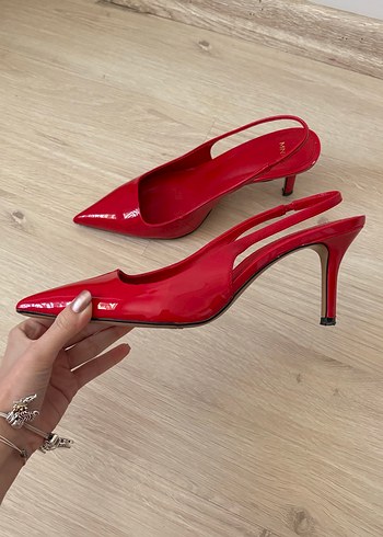 Parlak Kırmızı Stiletto Topuklu Kadın Ayakkabı - Görsel 3