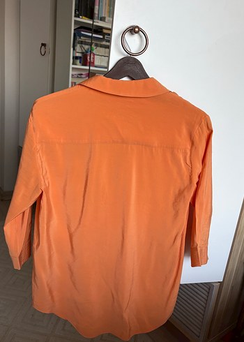 Turuncu Kısa Kollu Kadın Gömlek - Görsel 2